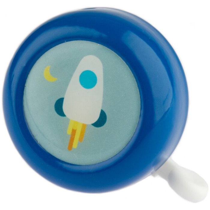 Pexkids fietsbel Rocket blauw-wit