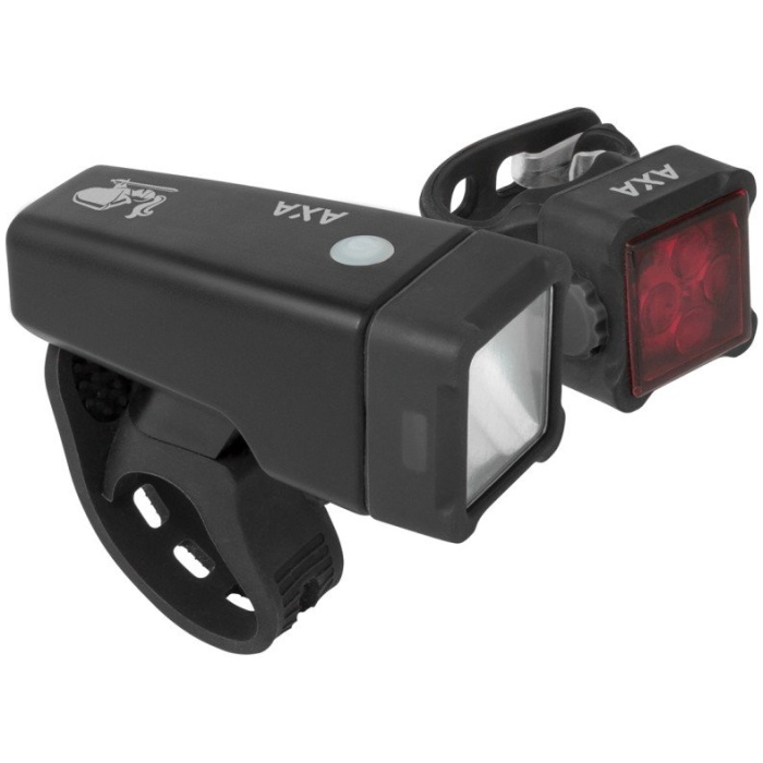 Axa verlichtingsset Niteline T4-R LED USB oplaadb.