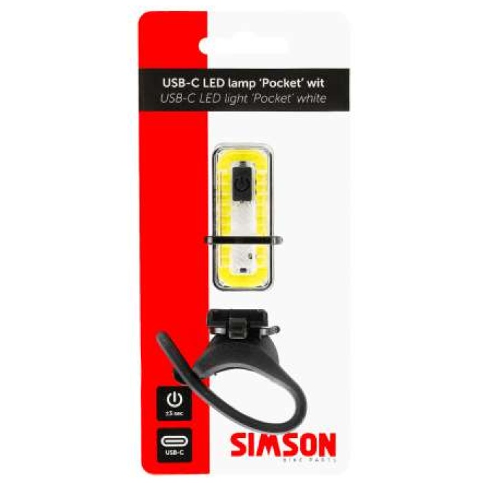 Simson koplamp Pocket USB-C wit