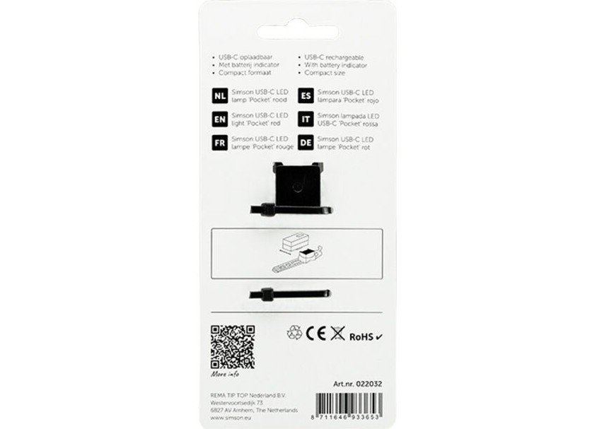 Simson achterlicht Pocket USB-C rood - Afbeelding 4