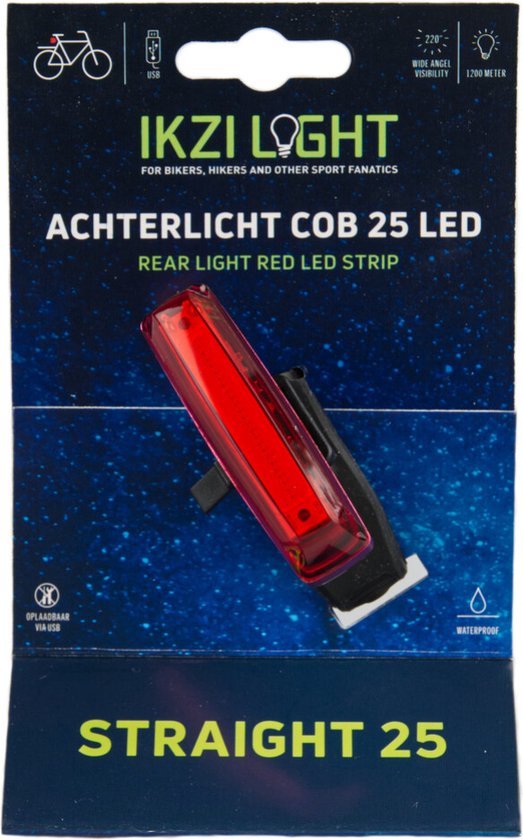 Ikzi-light achterlicht Straight25 COB LED-strip + USB